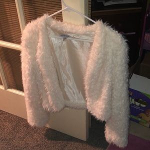 White fur jacket